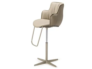 RIHANNA X - Swivel upholstered leather stool with armrests _ Cattelan Italia